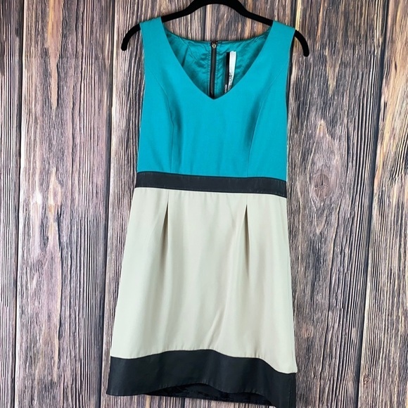 Kensie Color Block Dress Teal & Faux Leather
(Size M) - Picture 1 of 6